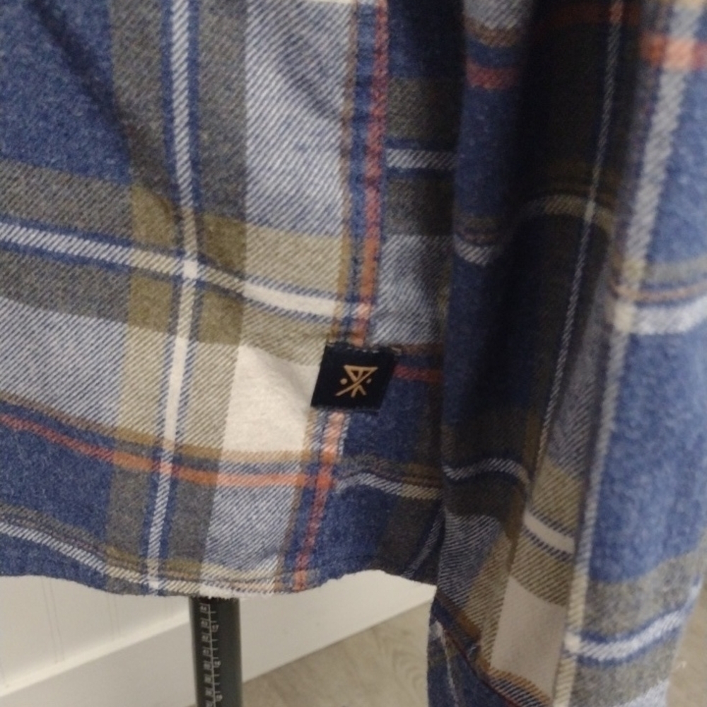 Roark Blue and Tan Plaid Casual Shirt - Picture 7 of 13